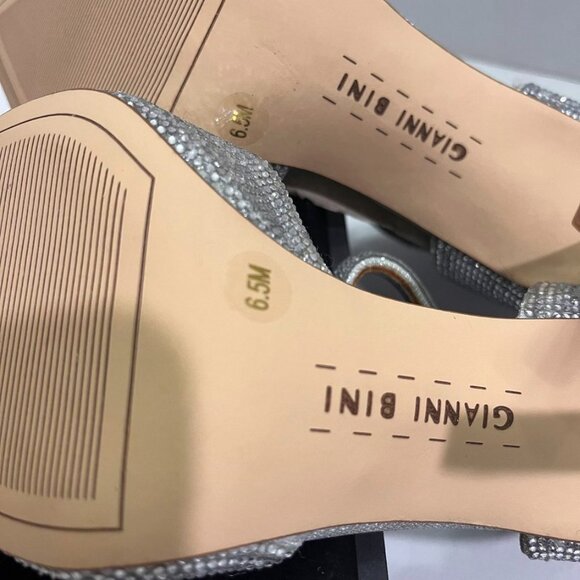 🖤 Gianni Bini Rhinestone Ankle Strap Heels – Silver | Size 6.5 - Picture 6 of 9